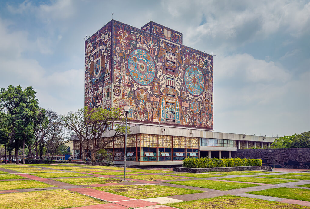 Mosaic mural at UNAM’s Central Library by Juan O'Gorman