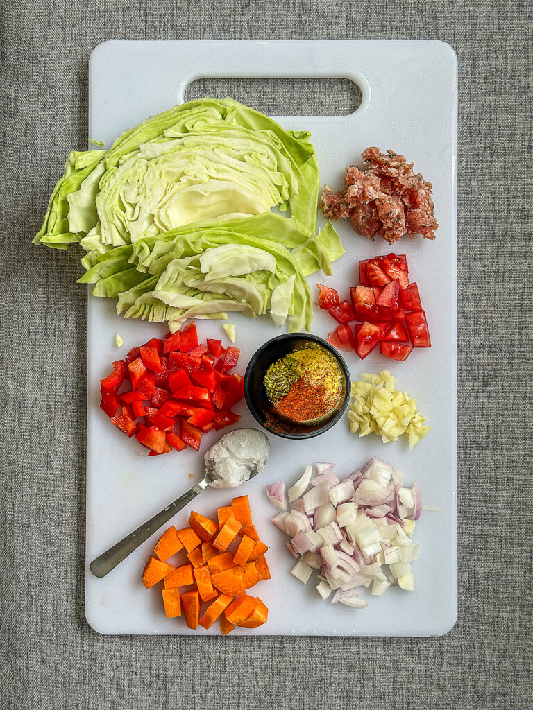 Cabbage and Sausage Soup ingredients