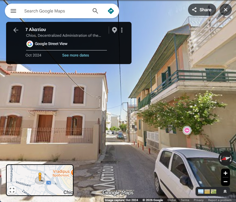Example of Google map in Street View mode